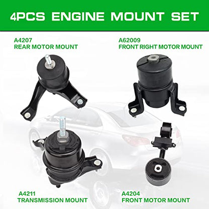 LOONGRIE Engine Motor and Trans Mounts Compatible with 2007-2011 Camry - size: 2007-2011 Camry 2.4L