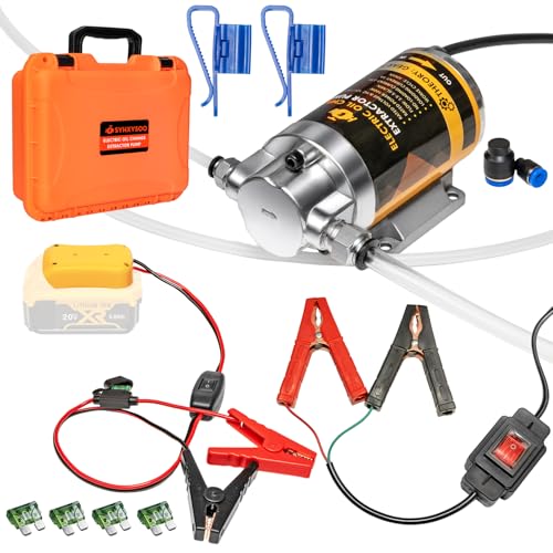 100W Electric Oil Change Extractor Pump, 1-4L/min Oil Transfer Pump for Engine/Transmission Oil Change, Compatible with DeWalt 20V Battery(Oil Pump-A+Yellow Adapter) - color: Oil Pump-A+Yellow Adapter