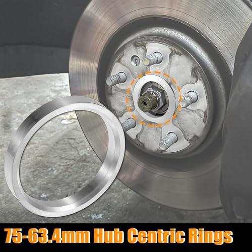 X AUTOHAUX 4pcs OD 75mm to ID 63.4mm Aluminum Hub Centric Rings - size: 75mm ID to 63.4mm OD