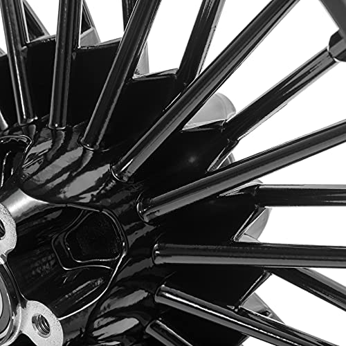 TOFR 18x3.5 18x3.5 Fat Spoke Wheels Black For Harley Touring Baggers 00-07 - color: Gloss Black, size: Front:18x3.5 Rear:18x3.5