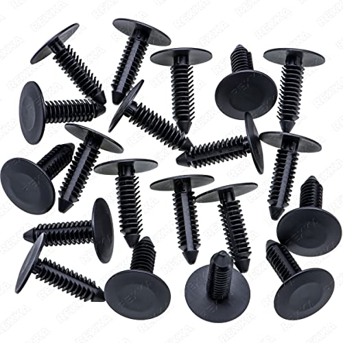Rexka 20pcs M6.3 Splash Shield Wheel Cover Bumper Cover Retainer Clip Pin Rivet for Jeep Dodge Ram Chrysler 6501916 GM 22547243 - color: 20pcs
