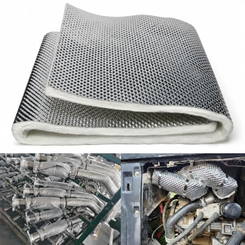 Exhaust Heat Shield Wrap - Aluminum Fiberglass Automotive Muffler Heat Barrier, 12"x24" Sheet for Exhaust Pipe, Motorcycle, Car Undercarriage, Fuel Tank & Firewall - color: Silver, size: 12 Inch x 24 Inch