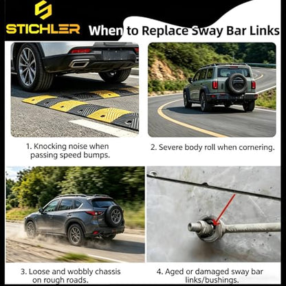 5.90-7.87'' 150-200 mm M12 Front Adjustable Aluminum Sway Bar End Links - size: 150-200 M10 Front