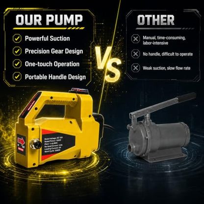 Oil Transfer Pump 12V 100W, Engine Oil Extractor Pump - color: Yellow