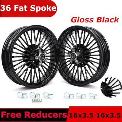 TOFR 16x3.5 16x3.5 Fat Spokes Wheels Black For Harley Sportster X48 10-20