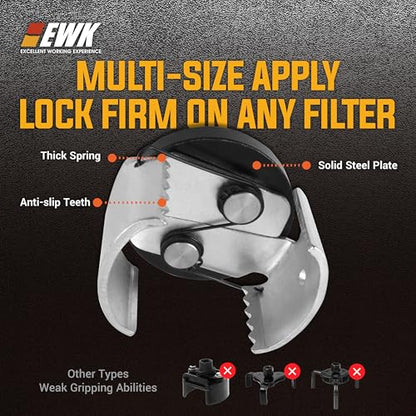 EWK 3/8" Dr. Adjustable Oil Filter Wrench for 2.5" to 3.25" Spin-On Filters