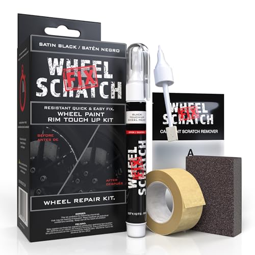 Wheel Scratch Fix® Matte Black Rim Touch Up Paint, Wheel Scratch Repair Kit - color: Black - Satin/Matte - Kit