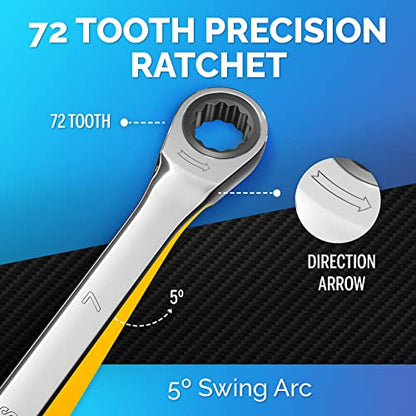 Ratcheting Wrench - Slim Profile - Ratchet Wrench, 7 mm Wrench - size: 7 mm