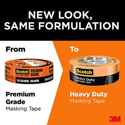 Scotch Heavy Duty Painter's Tape, 0.94 in x 60.1 yd, for Use On Vinyl, Carpet, Metal, & Plastic, Indoor & Outdoor Masking Tape, Bonds Aggressively, 3-Day Clean Removal, 1 Roll (2020+-24AP) - size: 0.94" Width, style: 1 Roll