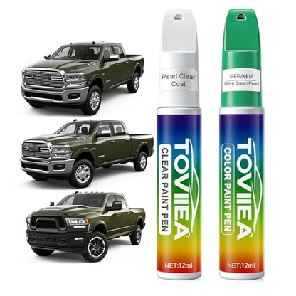 Olive Green Pearl(PFP/KFP) Touch Up Paint for Dodge Ram - color: (PFP/KFP)Olive Green Pearl for 2020-2021 RAM 1500/2021-2024 RAM 2500/2021 RAM 3500