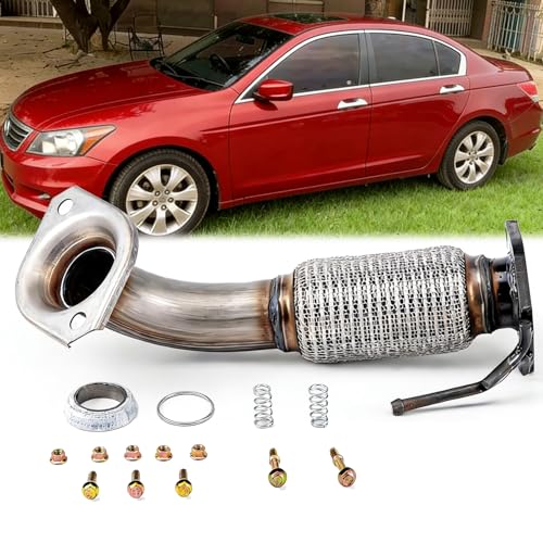 100% Stainless Steel Front Exhaust Flex Pipe 52473 - size: for 09-14 Tsx 2.4L 08-12 Accord 2.4L