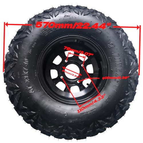 Beeking 23×7-10 Rimmed tire wheel，For 125-250cc ATV Go-Kart Mini Bike ATV.