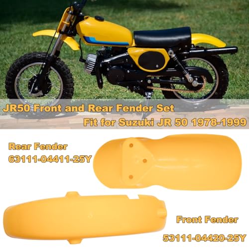 JDLL0NG JR50 Front Rear Fender Set and Front Number Plate Fender for Suzuki JR 50 1978-1995
