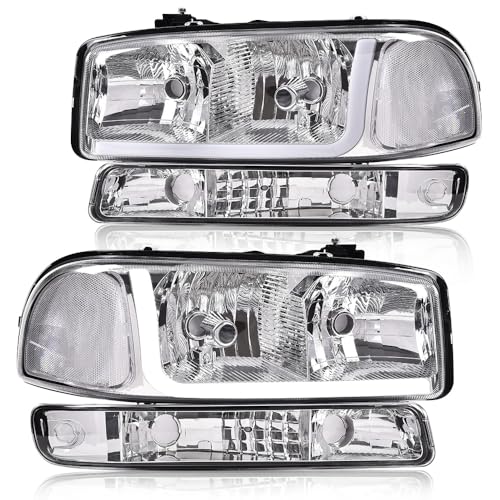 G-PLUS LED Headlights Assembly Fit GMC Sierra 1500HD 2500HD 3500 1999-2007 - size: [LED Clear] 1999-2007 Sierra
