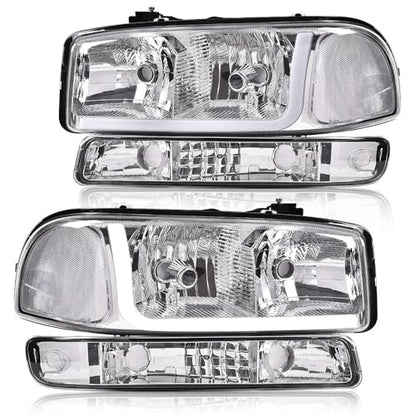 G-PLUS LED Headlights Assembly Fit GMC Sierra 1500HD 2500HD 3500 1999-2007 - size: [LED Clear] 1999-2007 Sierra