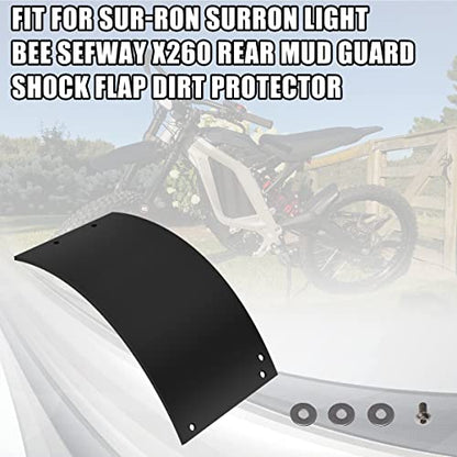 Rear Fender, Rear Shock Absorption Mud Guard Mud Flap, Back Shock-Absorbing Dust Cover, Dirt Plastic Protector Cover for Sur-Ron Surron Light Bee X Segway X260, 11.2 × 5.3'', Black - size: Original