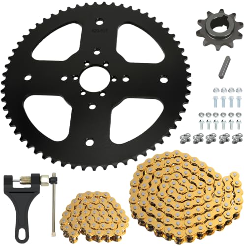 High Torque 60 Tooth Rear Sprocket with 420 Chain for CT200U CT100U - color: Gold