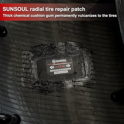 SUNSOUL 10Pcs Radial Tire Patches, 4.73" x 2.75" Heavy Duty Tire Patches - size: 4.73*2.75