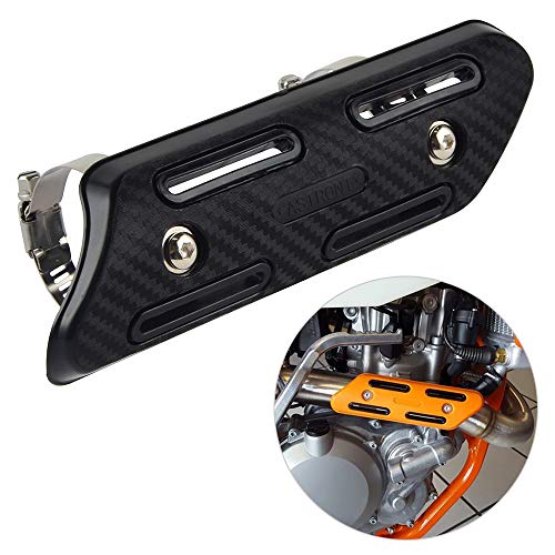 NICECNC Motorcycle Exhaust Guard Heat Protector Shield, Black - color: black