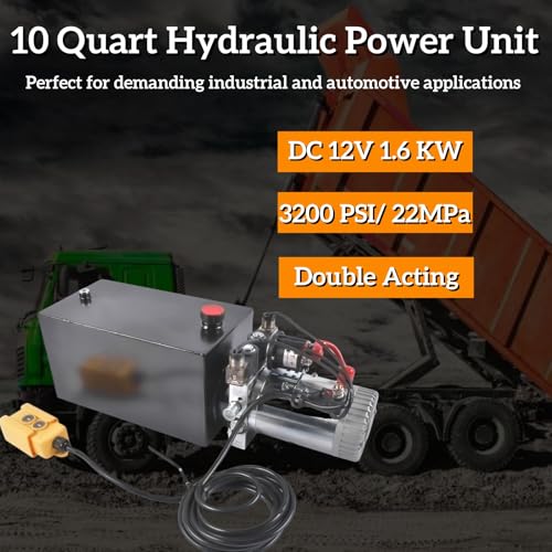 10쿼트 이중 작동 유압 펌프, 12V DC, 3200PSI Mixizap - color: 더블 액팅, size: 10 Quart