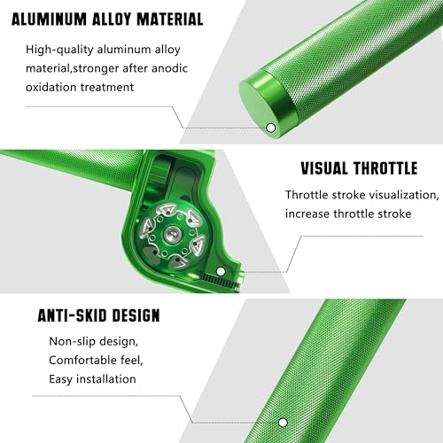 Motorcycle Throttle Grip 7/8" 22mm CNC Aluminum Quick Twister with Throttle Cable for KLX CR CRF EXC XR CRF50 CRF230 50 110 125 230 250 Dirt Pit Bike Motocross Motorbike Quad ATV - color: Green