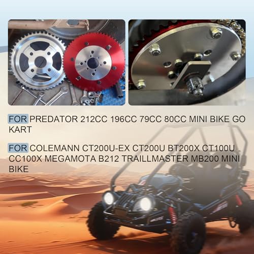 #35 Chain 71T Split Sprocket with Adapter Universal for 80cc 105cc Monster Moto B212 TrailMaster MB200 Baja Doodlebug Motovox 212cc Go Kart Mini Bikes Silver - size: 71 tooth, style: Silver