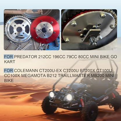 #35 Chain 71T Split Sprocket with Adapter Universal for 80cc 105cc Monster Moto B212 TrailMaster MB200 Baja Doodlebug Motovox 212cc Go Kart Mini Bikes Silver - size: 71 tooth, style: Silver