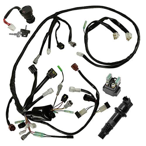 Caltric Wiring Harness Switch Key Coil Starter Relay Compatible with Yamaha YFZ450 Se Le 2004 2005