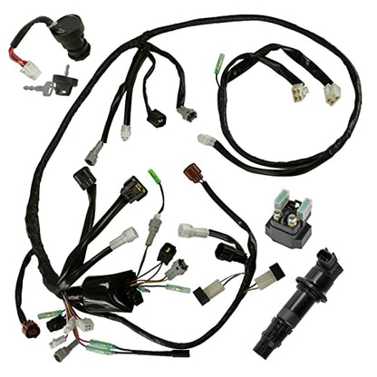 Caltric Wiring Harness Switch Key Coil Starter Relay Compatible with Yamaha YFZ450 Se Le 2004 2005
