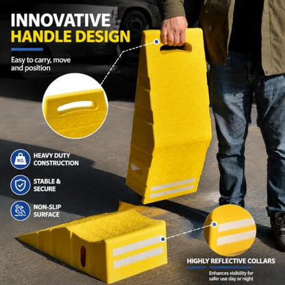 BESEA Trailer Tire Changing Ramps 2 Pack, Heavy Duty RV Trailer Ramps