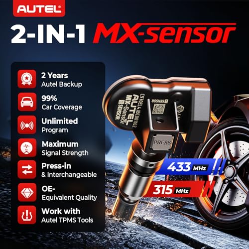 Autel TPMS Sensors, MX-Sensor 315+433MHz, Universal Tire Pressure Sensor