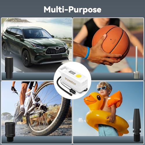 150 PSI Tire Inflator Portable Air Compressor with Digital Pressure, White - color: White