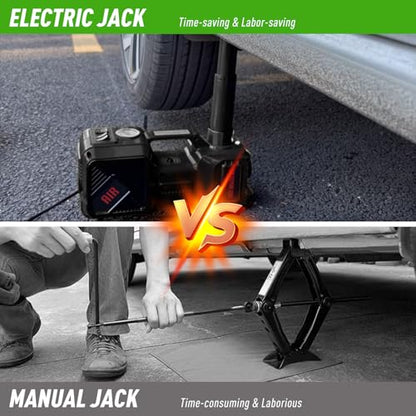 Trihelper Electric Car Jack 5 Ton Hydraulic Jack, Impact Wrench, Tire Pump - color: Black+Wrench