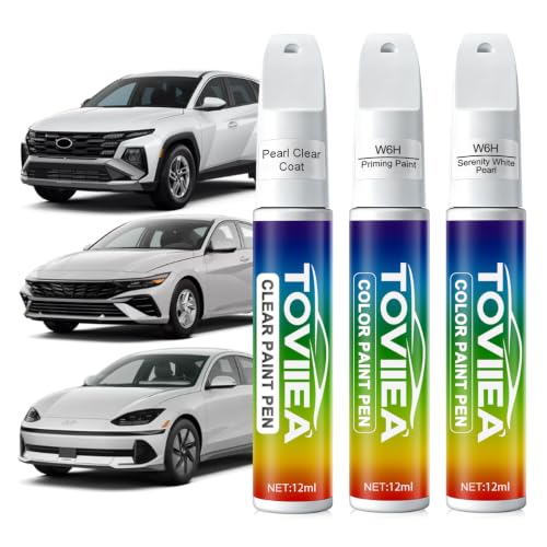 (W6H Serenity White Pearl Touch Up Paint for Hyundai - color: Upgraded W6H Serenity White Pearl for 2025 TUCSON/2024 TUCSON/2025 SANTA FE/2024 SANTA FE/2025 EL-ANT-RA/2025 EL-ANT-RA Hybrid/2024 EL-ANT-RA/2024 EL-ANT-RA Hybrid/2025 IONIQ 6/2024 IONIQ 6/202