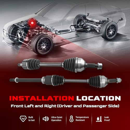 Betthand Front CV Axle Set Fit for 2007-2012 Nissan Altima Auto CVT Trans - size: 666262+666264