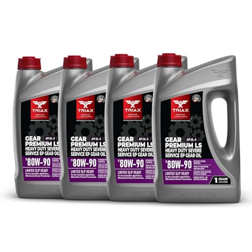 TRIAX Gear Premium LS 80W-90, GL-5 Limited Slip Ready, Manual Transmissions, Hypoid Gear Systems, Differentials, NATO Military Approved, Widest OEM Specification Range (4 Gallon Pack) - size: 4 Gallon Pack
