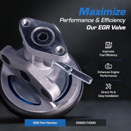 EGR Exhaust Gas Recirculation Valve w/Gasket Fits 1997-2001 Toyota Camry 99-01 Solara 98-00 RAV4 4-Cylinder Engine & Automatic Transmission Models Only Replaces 25620-74330