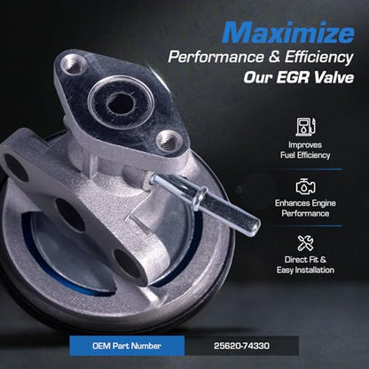 EGR Exhaust Gas Recirculation Valve w/Gasket Fits 1997-2001 Toyota Camry 99-01 Solara 98-00 RAV4 4-Cylinder Engine & Automatic Transmission Models Only Replaces 25620-74330