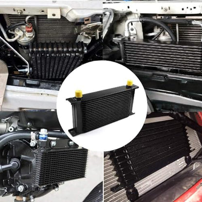 19 Row AN10-10AN Stacked Plate Oil Cooler Aluminium Alloy - color: Oil Cooler, size: 19 Row-BK