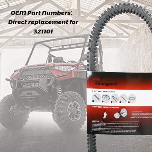LOONGPART Drive Belt 3211101 Replacement for Polaris Specific Ranger TM 2004-2006 / Ranger 500 2X4 2006-2007 / Ranger 500 4X4 Fits 33C4828 33G4828 35GBS1264 - size: Polaris Specific Ranger TM 3211101