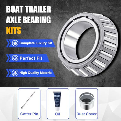 XiKe 4 Sets Boat Trailer Wheel Bearings LM11949 LM11910 - size: LM11949/10 + Seal ID 1.125'', style: Pack 4 Set