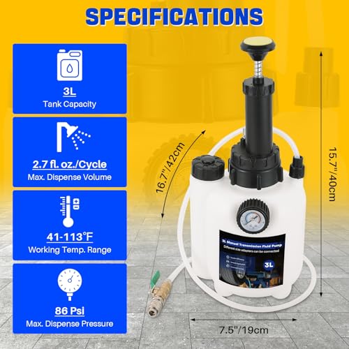 DASBET 3L Transmission Fluid Pump Kit with 12pcs ATF Adapters