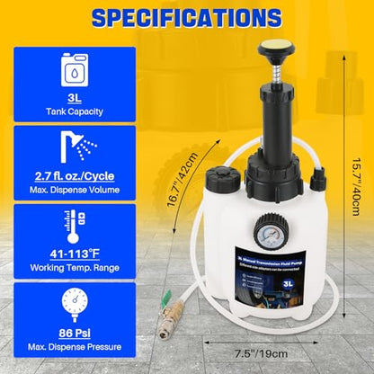 DASBET 3L Transmission Fluid Pump Kit with 12pcs ATF Adapters
