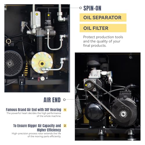 7.5KW 10HP Variable Speed Rotary Screw Air Compressor 230V 1 or 3Ph - style: PACK7-TAV/230V