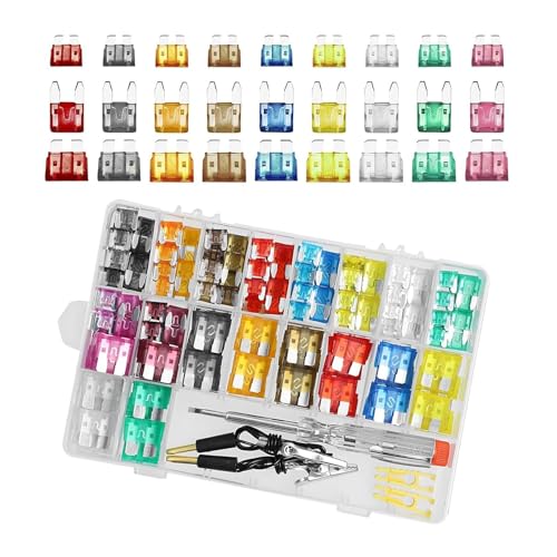 WZP 306PCS Car Fuse Assortment Kit, Mixed Vehicle Blade Fuses, Standard & Mini & Low Profile Mini Fuse 2A 5A 7.5A 10A 15A 20A 25A 30A 35A with Fuse Tester & Puller, Replacement for RV Camper Truck