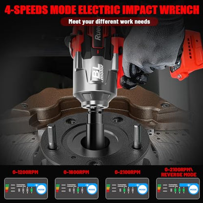 Cordless Impact Wrench 1/2" Compatible with Milwaukee 18V Battery - color: Red 2000n 1/2in