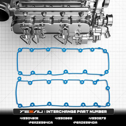 Engine Valve Cover Gasket Set Compatible with Ford Crown Victoria F150 F250 F350 E150 E250 E350 E450 Excursion Expedition Mercury Grand Marquis Lincoln Navigator 4.6L 5.4L V8 VS50481R VS50366 - size: VS50481R