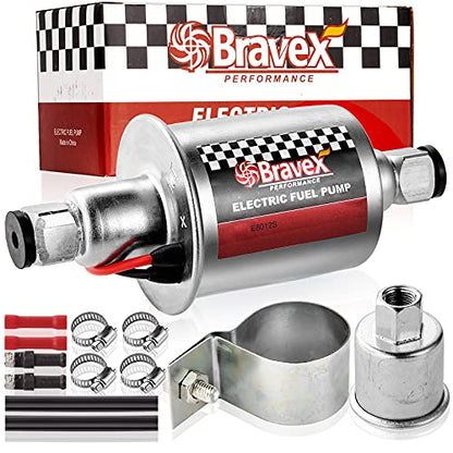 Bravex E8012S Universal Electric Fuel Pump Low Pressure 5-9 PSI 12V w/Installation Kit - color: E8012S(5-9 PSI)