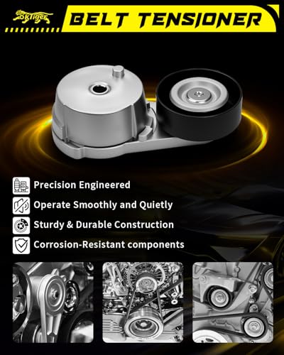 Oktiger Upgraded Belt Tensioner Assembly with Pulley Fit for Chevy Malibu 2013-2021, Impala 2014-2019, Blazer 2019-2021 2.5L, Traverse 2018-2019 2.0L, for Buick Regal 2014-2017 2.0L, OE# 39350 - size: 39350