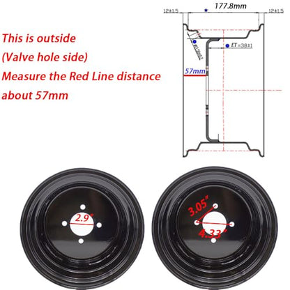 2 Front 12x7 ATV Wheel Rims 4/110 offset 5+2 for Yamaha Big Bear 350 400